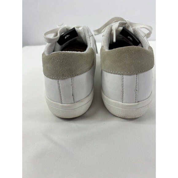 Steve Madden Starling Sneaker White Grey Suede Size 8.5 Perforated Star Accent - Picture 6 of 13